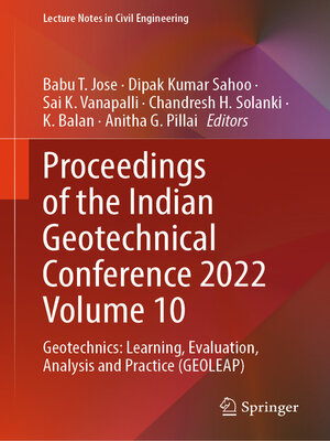cover image of Proceedings of the Indian Geotechnical Conference 2022 Volume 10
